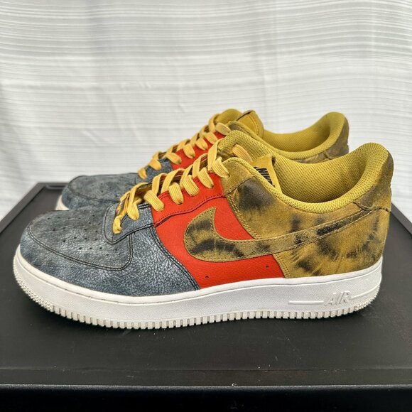 Nike Air Force 1 Low Tie Dye Dark Sulphur (CZ0337-700) Mens Sz US10.5 - Picture 1 of 8